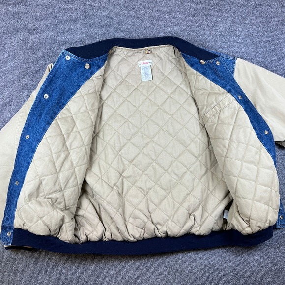 VTG Disney Winnie The Pooh Denim Varsity Jacket Mens L XXXTentacion Cartoon 90s - Picture 7 of 9